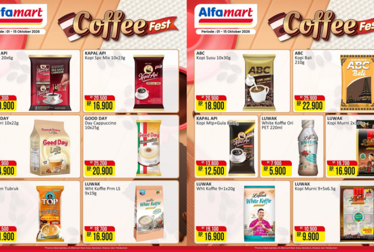 Promo Alfamart Terbaru Hari ini 3 Oktober 2026, Diskon Kapal Api-Luwak White Coffe Mulai Rp5 Ribuan