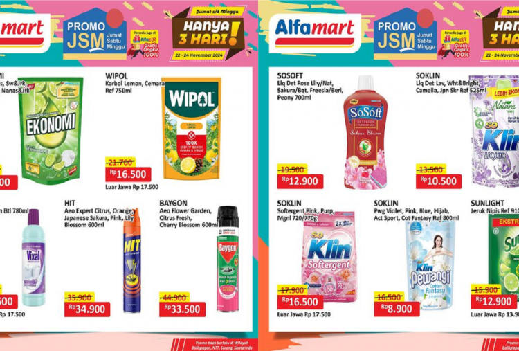 Katalog Promo JSM Alfamart Hari Ini 23 November 2024, Sabun Cuci Piring Cuma Rp6 Ribuan!