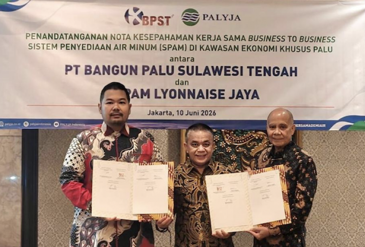 PT PAM Lyonnaise Jaya  dan PT Bangun Palu Sulawesi Tengah Teken MoU Pengembangan SPAM di KEK Palu