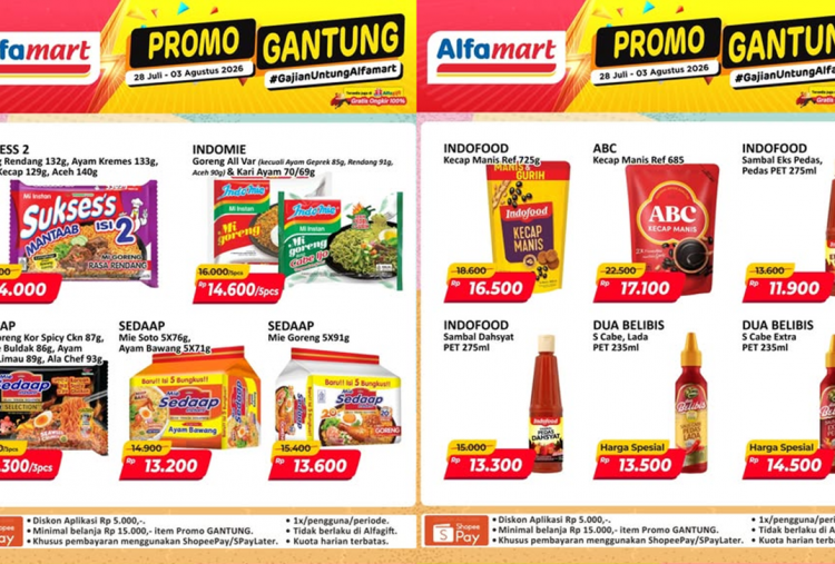 Promo JSM Alfamart Akhir Pekan 31 Juli-2 Agustus 2026, Diskon Mie Instan-Saus Sambal Mulai Rp4 Ribuan!