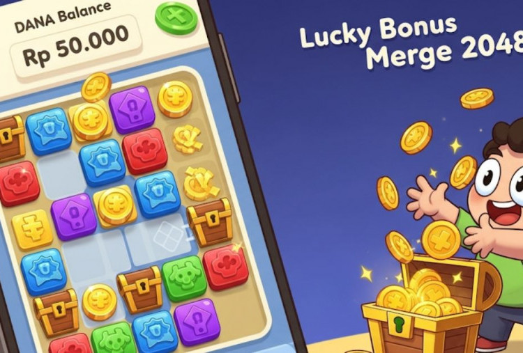 Aplikasi Penghasil Saldo DANA Lucky Bonus Merge 2048, Kumpulkan Harta Karun agar Dapat Goban!