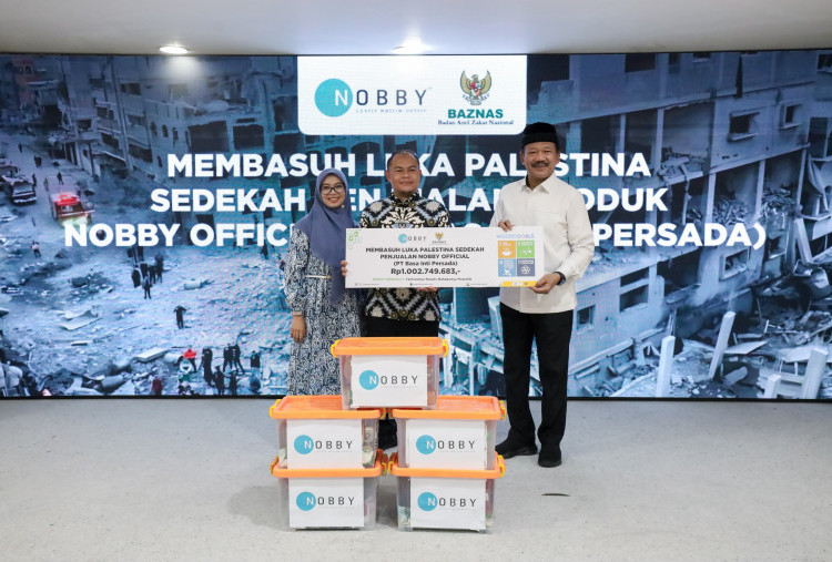 Peduli Palestina, Baznas RI dan Nobby Official Salurkan Sedekah Penjualan Produk Ghazia Collection Rp1 Miliar 