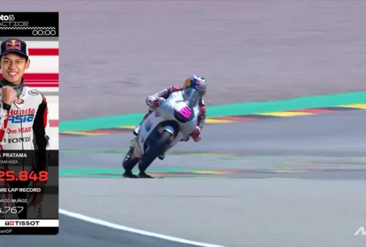 Sempat Tercecer di P19, Veda Ega Pratama Menggila di Menit Akhir Practice Moto3 Jerman
