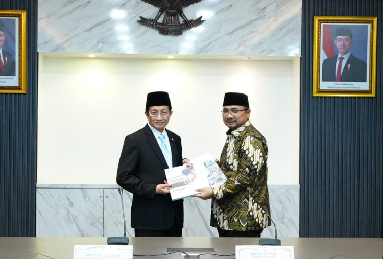 Sertijab Menteri Agama, Gus Yaqut dan Nasaruddin Umar Saling Beri Apresiasi