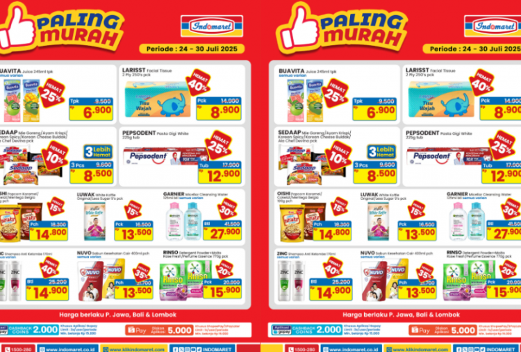 Katalog Promo Indomaret Sepekan 28 Juli-3 Agustus 2025: Harga Detergent-Sabun Mandi Mulai Rp13.500