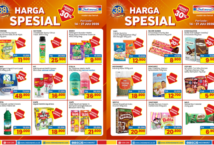 Katalog Promo JSM Indomaret Terbaru 17-19 Juli 2026, So Klin Detergent Cair Cuma Rp9 Ribuan