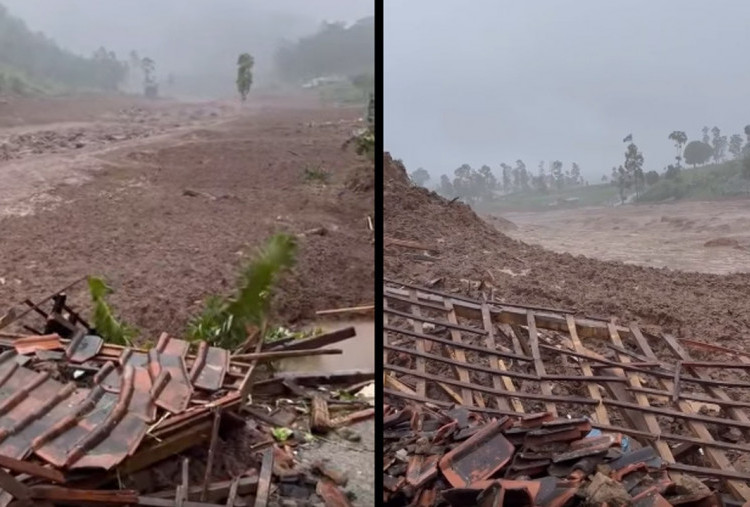 Puluhan Hektar Kampung Tertimbun Longsor Desa Pasirlangu Bandung Barat, Puluhan Warga Belum Ditemukan