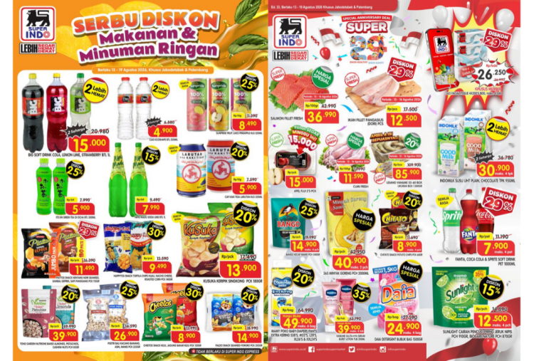 Promo Superindo Terbaru Hari ini 15 Agustus 2026, Spesial HUT RI Fanta-Coca Cola 1L Cuma Rp7 Ribuan 