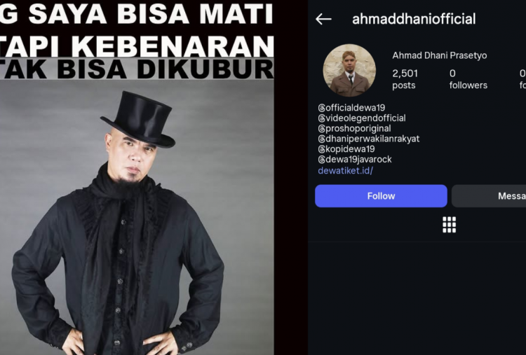 Akun Instagram Hilang, Ahmad Dhani Unggah Foto Lewat Akun Dewa19: IG Saya Bisa Mati, Tapi...