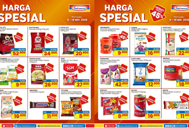 Promo Indomaret Terbaru Hari ini 16 Mei 2026, Spesial Akhir Pekan Indomie Goreng Jumbo 3 Pcs Cuma Rp10 Ribu