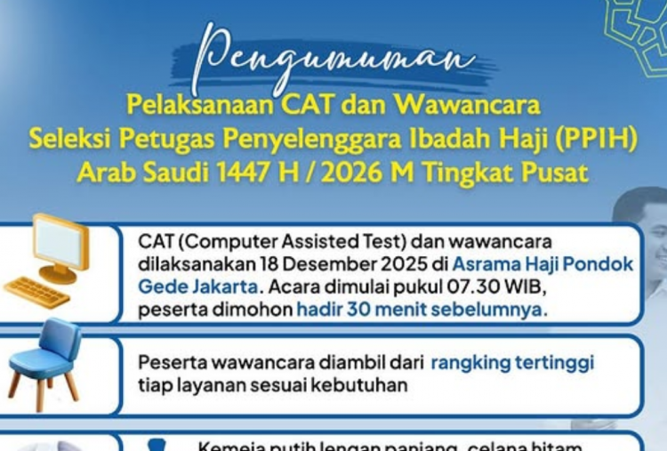 Digelar Besok! Cek Ketentuan Tes CAT dan Wawancara Petugas Haji 2026 Tingkat Pusat, Jangan sampai Salah