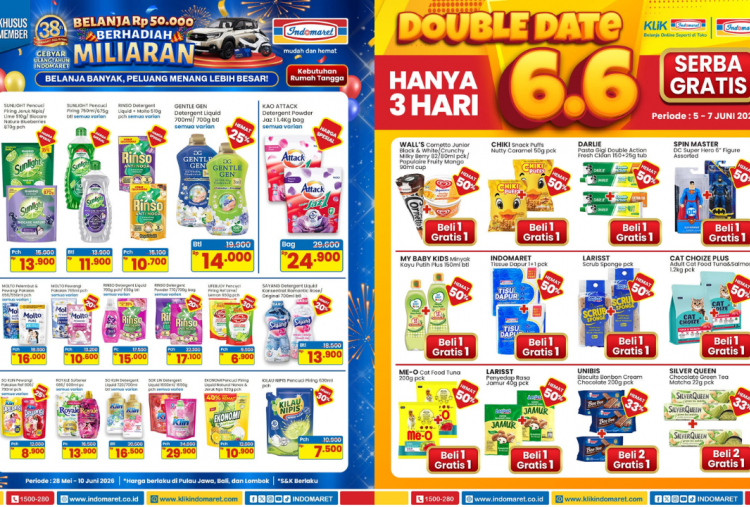 Promo JSM Indomaret Terbaru 5-7 Juni 2026, Ada Diskon Spesial 6.6 Cokelat Silver Queen Beli 2 Gratis 1