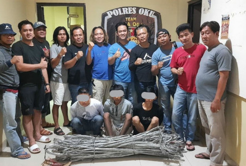 Maling Kabel Sutet, 3 Warga Lubuk Batang OKU Ditangkap Polisi