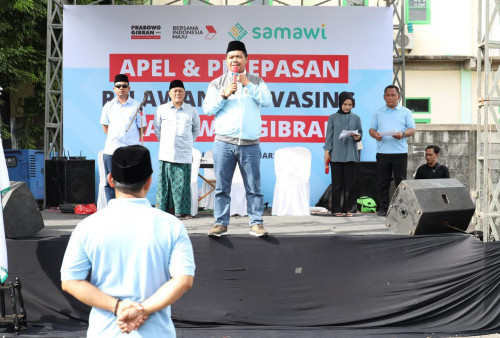 Menangkan Prabowo-Gibran, Samawi Jakut Lepas 1.000 Relawan di Rawa Badak