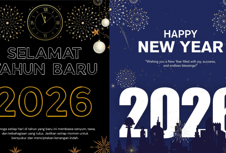 25 Kartu Ucapan Tahun Baru 2026 Gratis untuk Teman, Rekan Kerja, hingga Keluarga