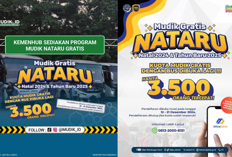 Mudik Gratis Nataru 2024/2025 Kemenhub Moda Transportasi Bus Dibuka 12 Desember, Kuota 3.500 Orang 