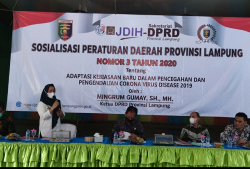 Mingrum Gumay Ingatkan Masyarakat Lampung Tengah Melalui Sosperda Covid-19