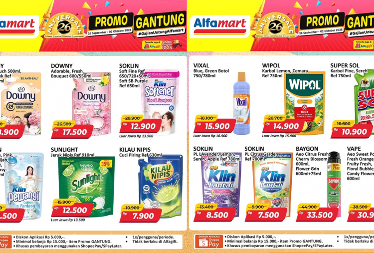 Promo JSM Alfamart Terbaru Hari Ini 27 September 2025, Belanja Hemat Soklin Lantai Cuma Rp7 Ribuan!