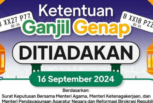 Libur Maulid Nabi, Ganjil Genap di Jakarta 16 September 2024 Ditiadakan