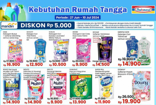 Katalog Promo JSM Indomaret 5-7 Juli 2024, Aneka Detergent Cuci Baju Mulai Rp9 Ribuan Buruan Serbu! 