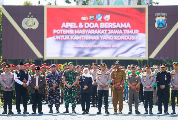 Khofifah Pimpin Apel dan Doa Bersama 1.500 Personel untuk Keamanan Jatim, Komitmen Jaga Stabilitas Daerah 
