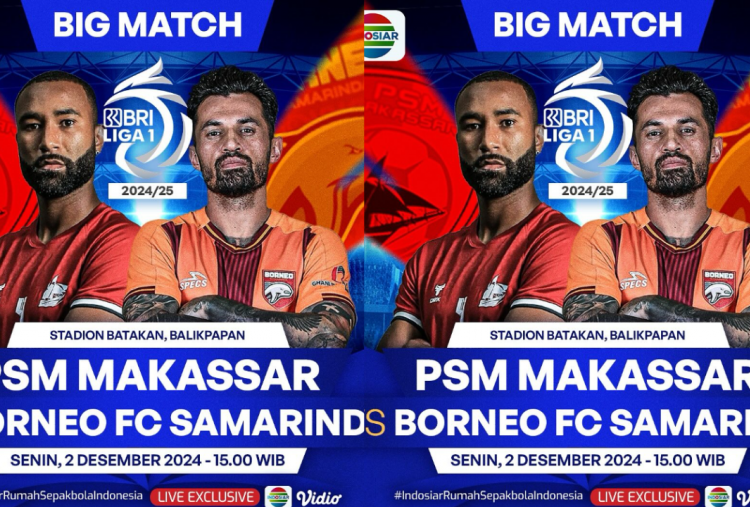 Link Live Streaming PSM Makassar vs Borneo FC di Liga 1 hari Ini 2 Desember 2024, Kick Off Pukul 15.30 WIB