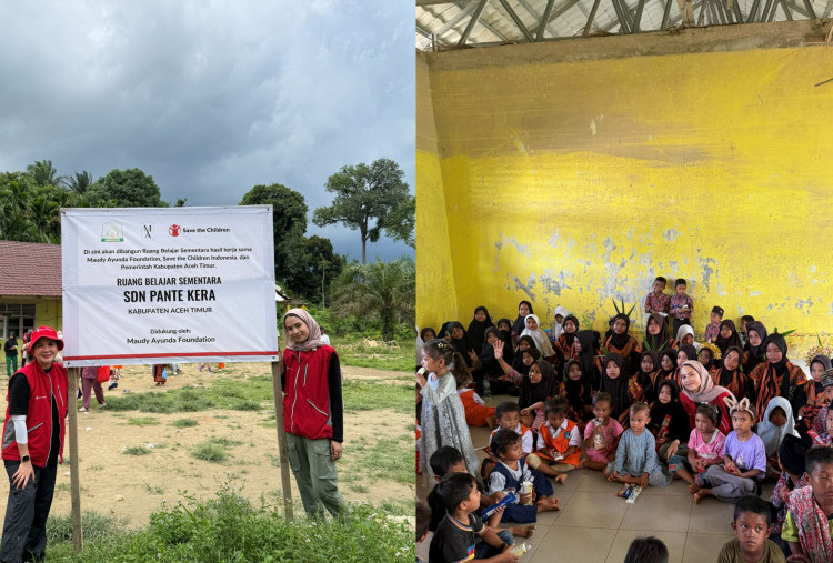 Maudy Ayunda Foundation dan Save the Children Indonesia Hadirkan Ruang Belajar Sementara di Aceh Tamiang