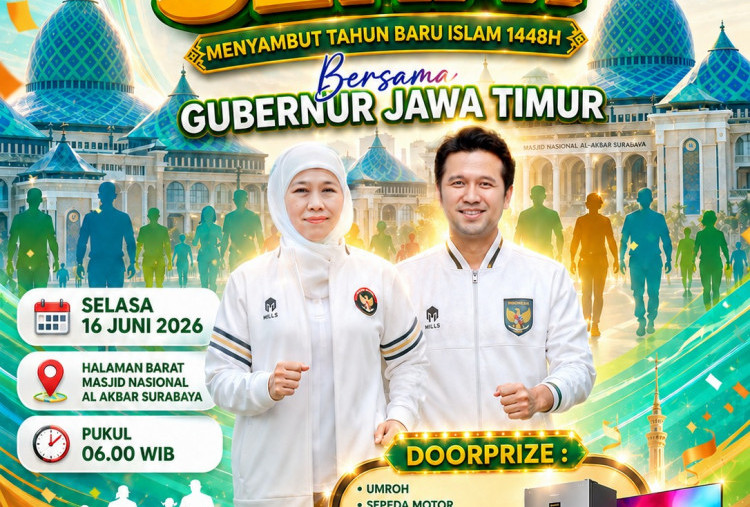 Sambut Tahun Baru Islam 1448 H, Khofifah Ajak Warga Jatim Ikut Jalan Sehat di Masjid Al Akbar