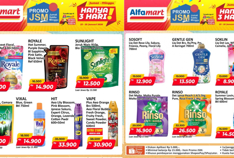 Promo JSM Alfamart Terbaru 24-25 Januari 2026, Borong Soklin Liquid Cuma Rp8 Ribuan!