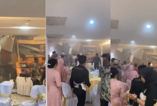 Pesta Pernikahan Buyar Usai Truk Tronton Tabrak Gedung Kesenian di Balikpapan, Netizen: 'Hadiah dari Mantan'