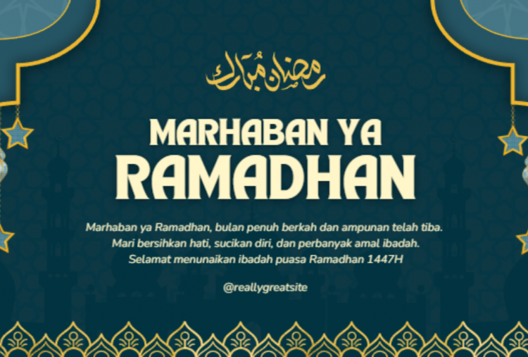 50 Kartu Ucapan Marhaban Ya Ramadhan 2026 Gratis dan Siap Unduh, Cocok Share di Medsos Kamu! 