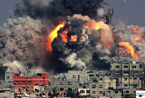 Rudal Israel Hancurkan Resor Wisata di Gaza 