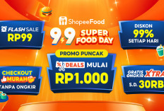 Promo ShopeeFood di Tanggal Kembar 9.9 Tawarkan Diskon hingga 99 Persen dan Flash Sale Rp99