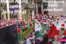 Heboh Jemaah Masjid Agung Ciamis Dzikir Pakai Ciput dan Peci Merah Putih, Netizen: Ada Aja Gebrakannya