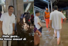 Kejebak Macet, Sandiaga Uno Banjir-banjiran di Jalan Raya Ciledug dan Pulang Diantar Dishub