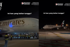 Detik-Detik Pesawat Airbus A380 Emirates Pertama Kali Mendarat di Bandara Soekarno-Hatta