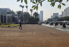 Jelang Aksi Mahasiswa, Arus Lalin di Sekitar DPR RI Masih Terpantau Lenggang.