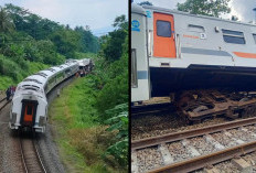 Kereta Bangunkarta Anjok di Bumiayu, Roda Lepas dari Lokomotif