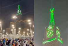 Pendar Cahaya Hijau Makkah Clock Tower Tandai Masuknya 1 Zulhijjah 1447 H
