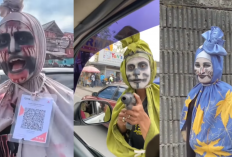 Cosplay Pocong QRIS Bikin Resah Wisatawan di Lembang saat Liburan, Netizen: Ngemis Digital Ini Mah!