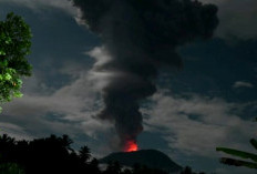 Gunung Ibu Erupsi, Semburkan Kolom Abu Setinggi 4 Km   