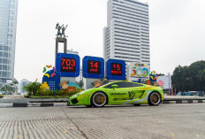 Warna-warni Konvoi Mobil Sport Supercar dan Truk LED Ramaikan Jalanan Jakarta